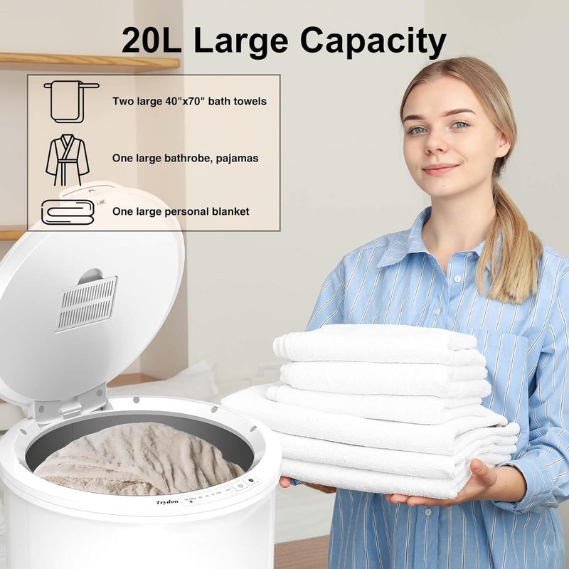 Trydow Ultra Large Capacity Towel Warmer Bucket, Rapid Heating with Timer, One-Button Control, Safety Lock, Perfect for Home and Spa - Image 4